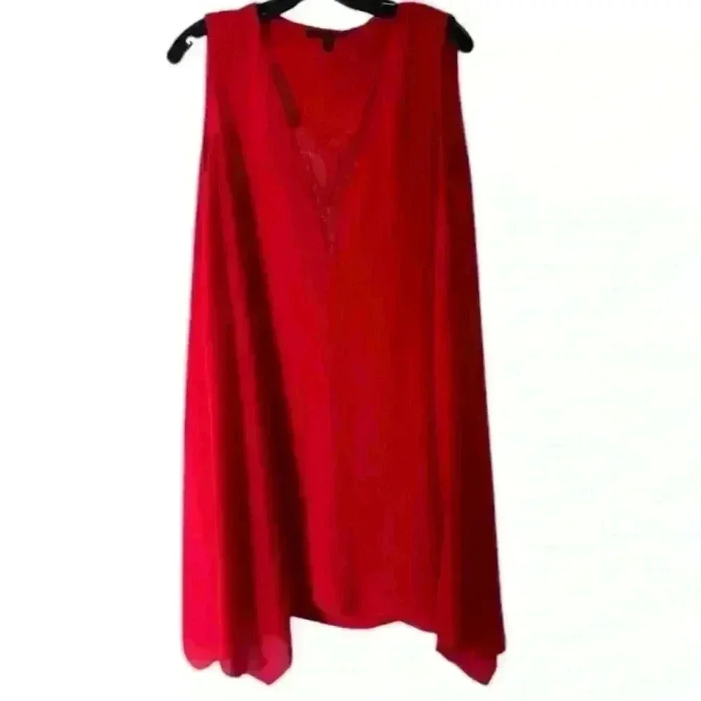 BCBGMaxAzria Red Asymmetrical V-Neck Cocktail Dress ❤️💃🏻